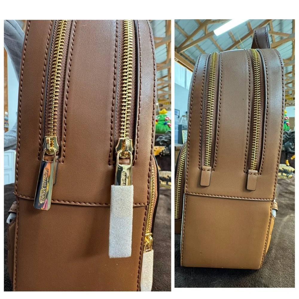 Michael Kors Signature Cream and Brown Backpack NWT - Picture 3 of 7